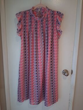 Simply Southern Pink Floral Print Short Sleeve Dress NWOT